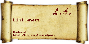 Lihi Anett névjegykártya